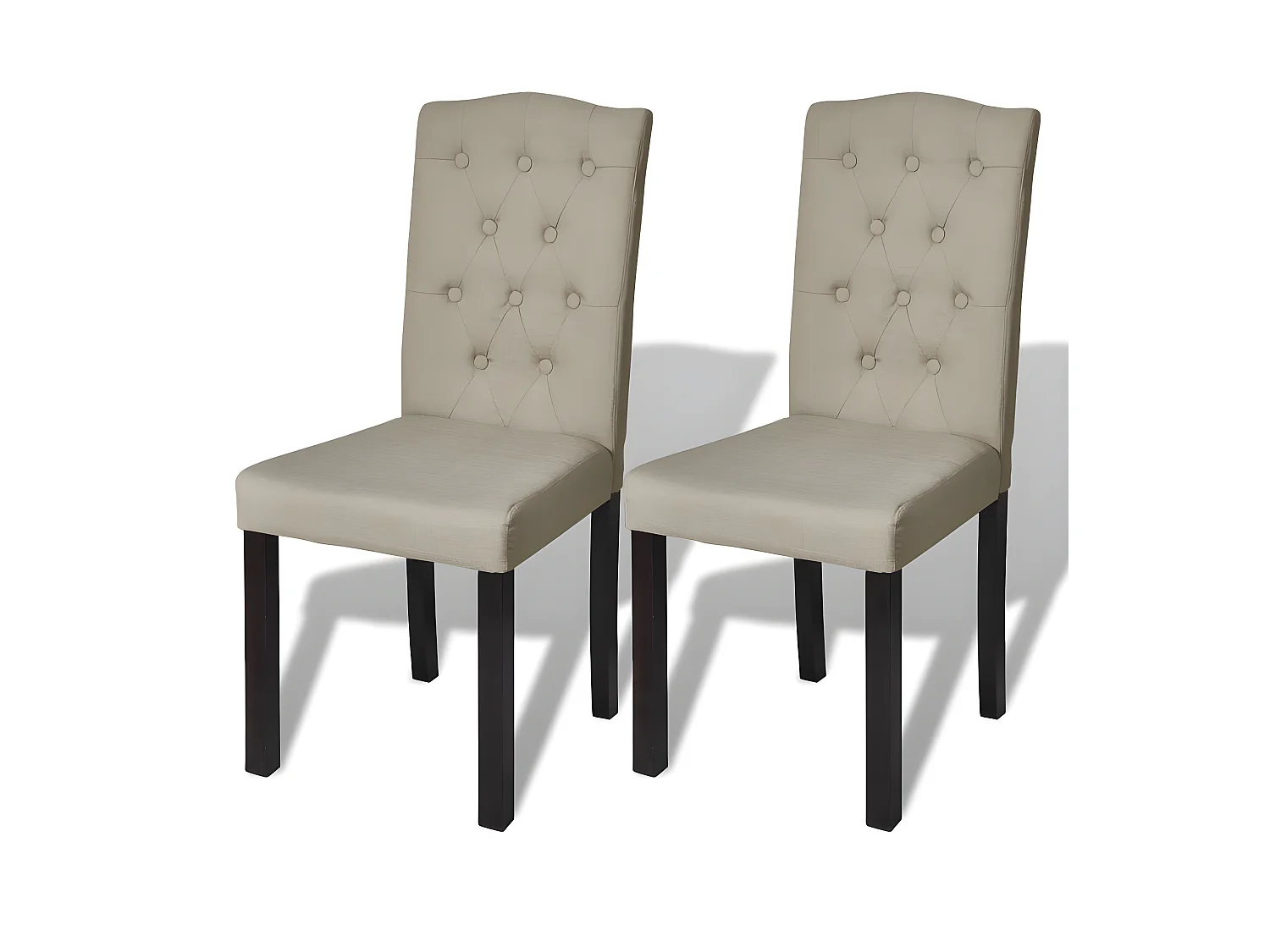 Chaises à manger lot de 2 poil de chameau tissu