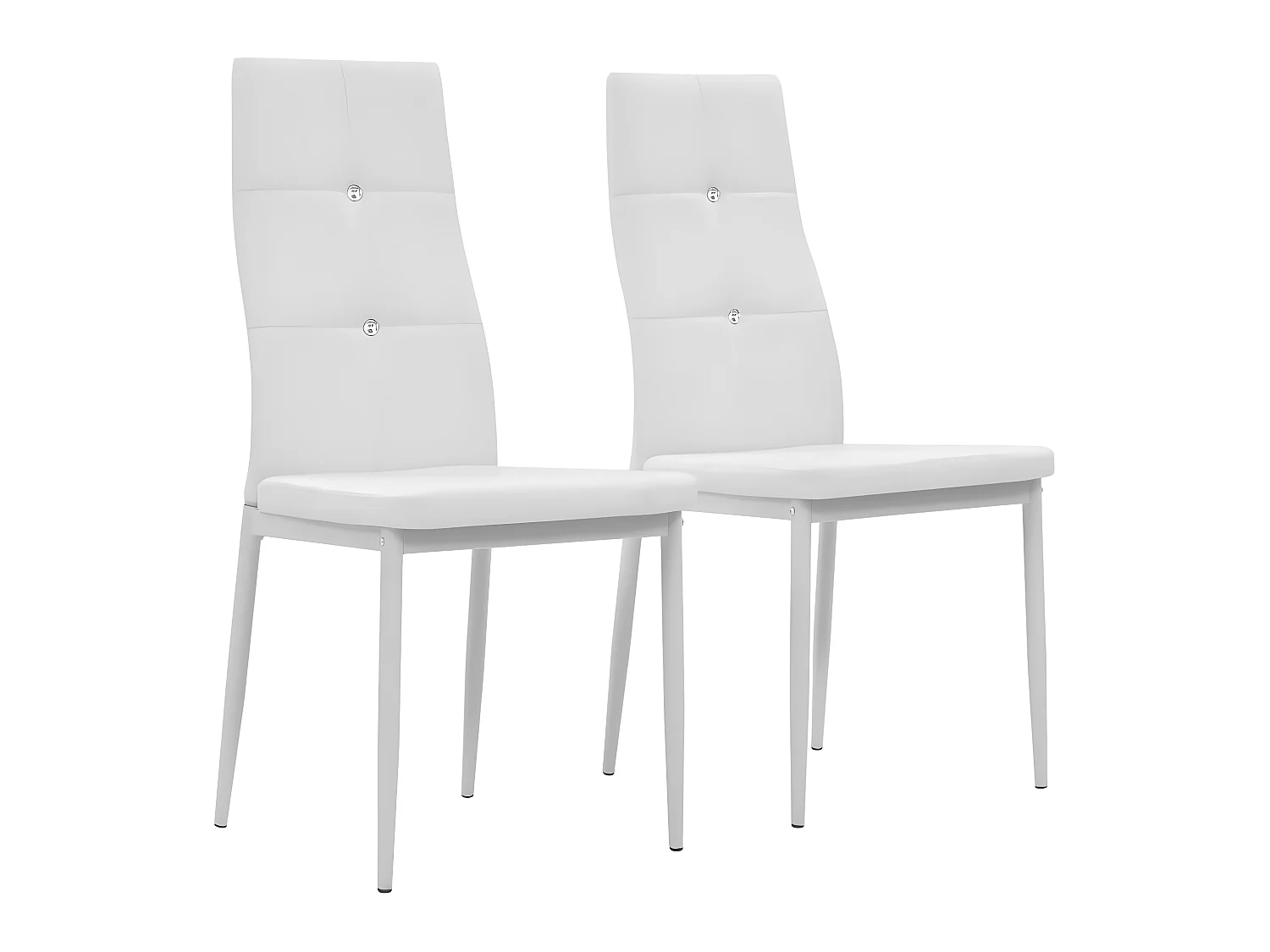 Chaises à manger lot de 2 blanc similicuir