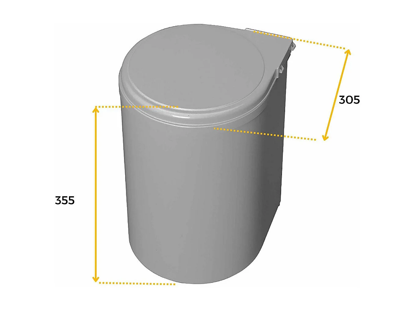 Poubelle de recyclage à fixation sur porte 13 litres