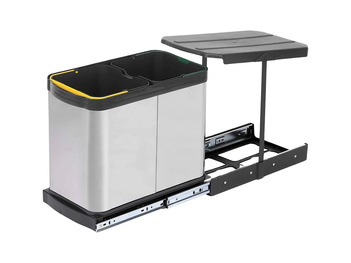 Poubelle de recyclage extraction manuelle 2 bacs 12 litres Recycle