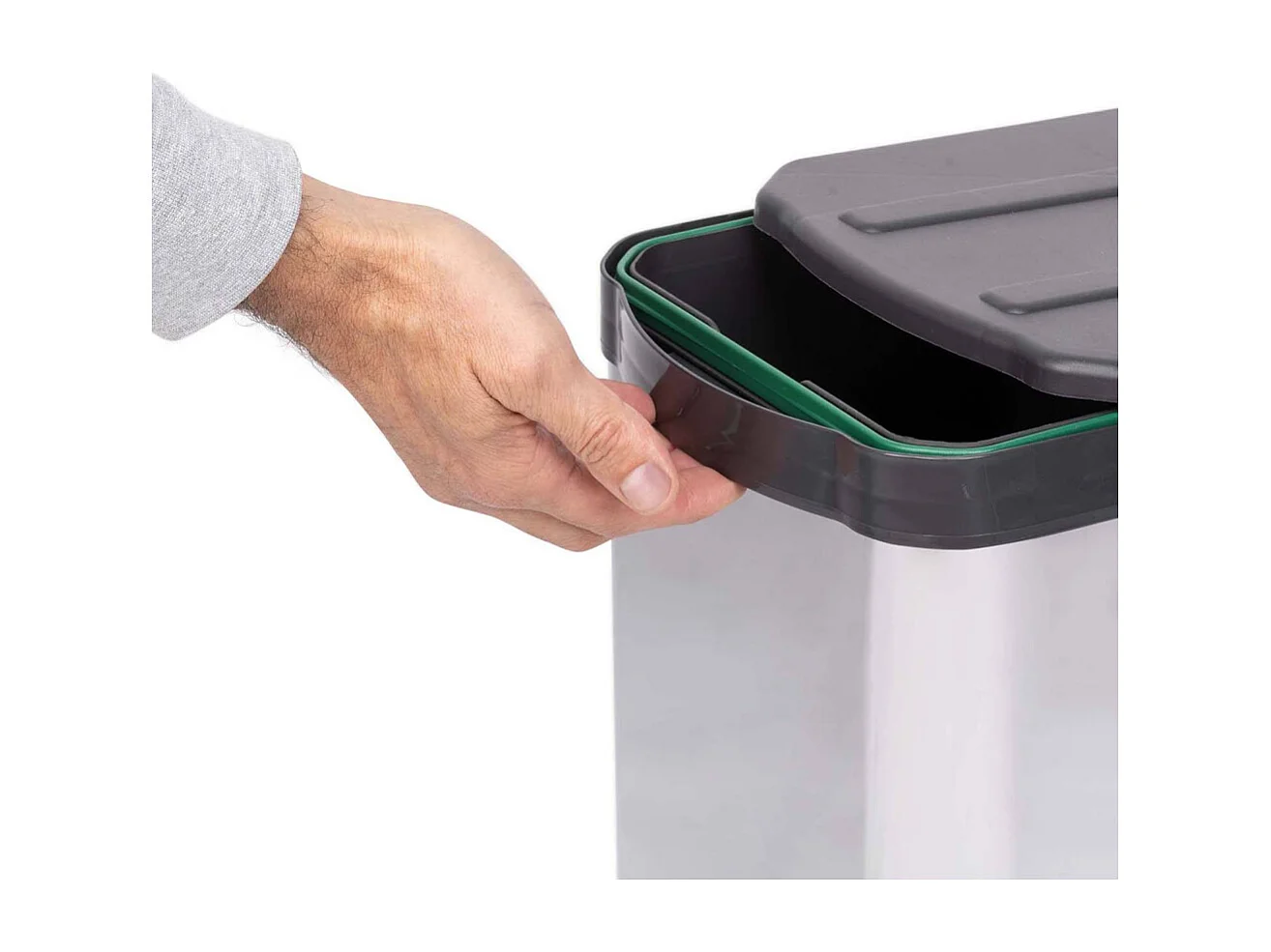 Poubelle de recyclage extraction manuelle 2 bacs 12 litres Recycle