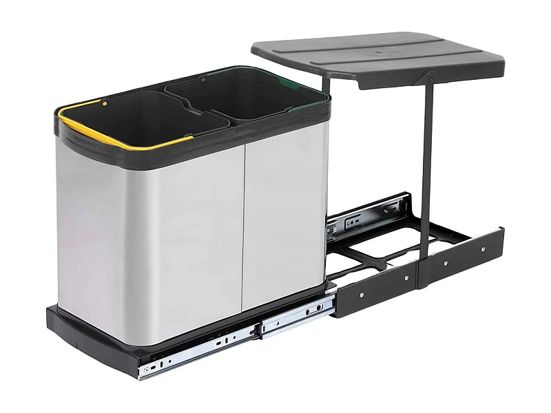 Poubelle de recyclage extraction manuelle 2 bacs 12 litres Recycle