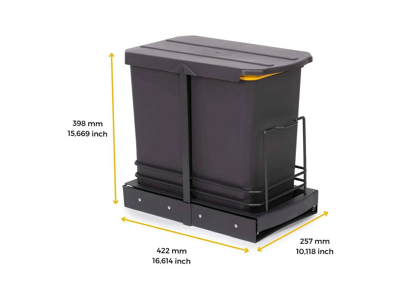 Poubelle de recyclage 2 bacs 12 litres Recycle