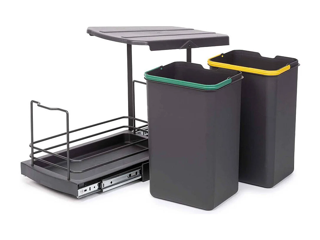 Poubelle de recyclage 2 bacs 12 litres Recycle