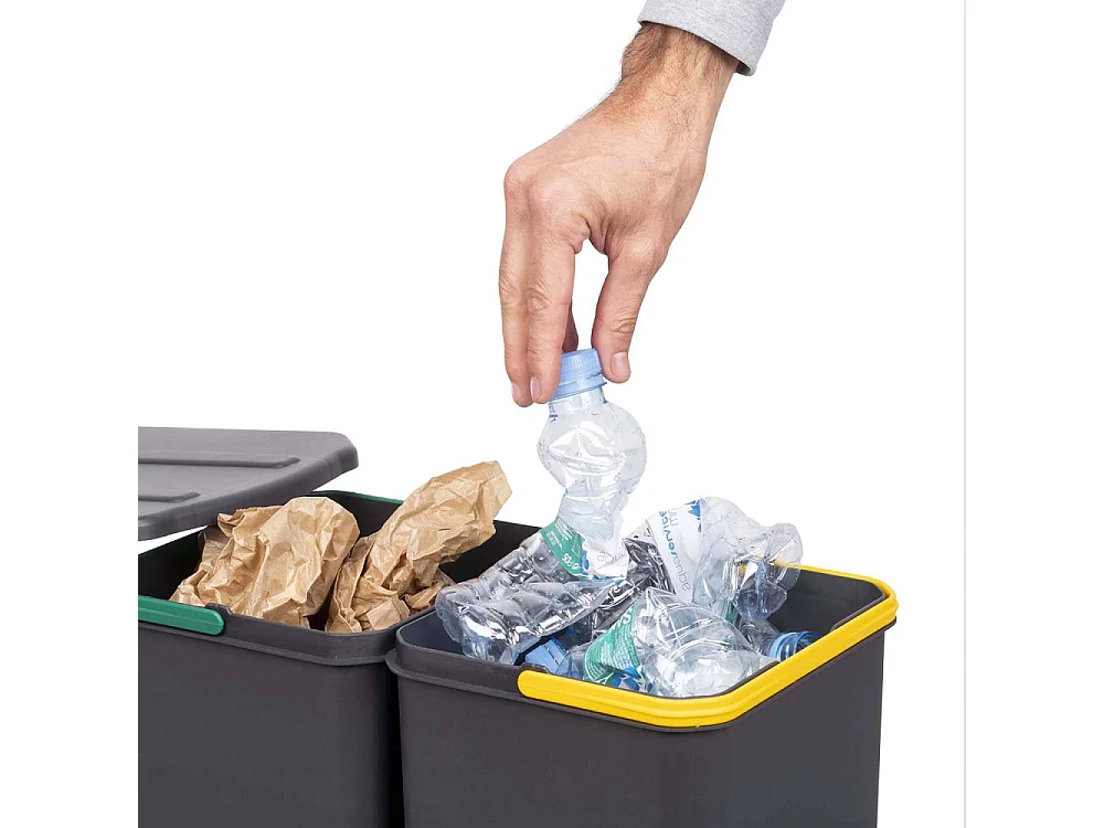Poubelle de recyclage 2 bacs 12 litres Recycle