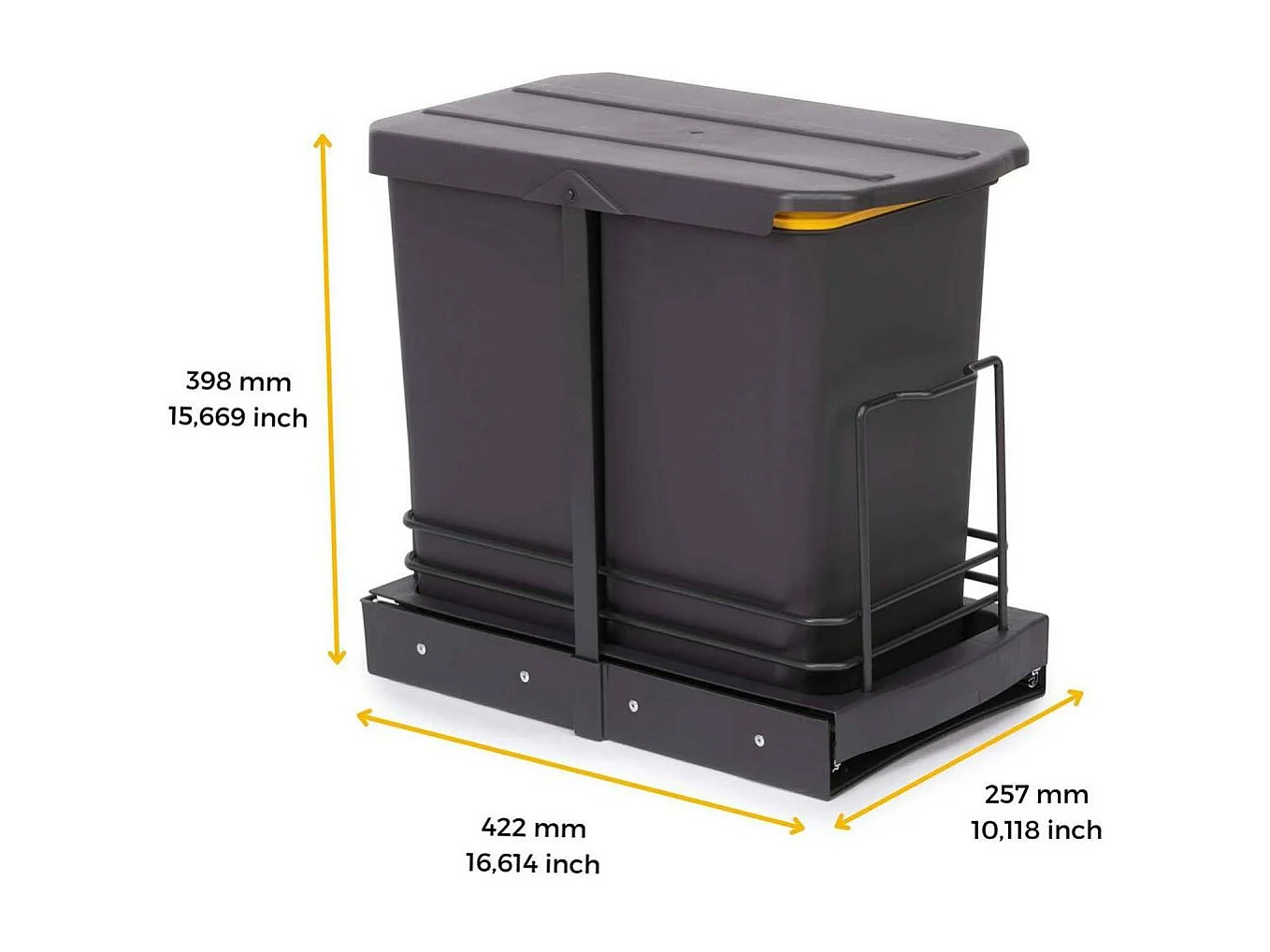 Poubelle de recyclage 2 bacs 12 litres Recycle