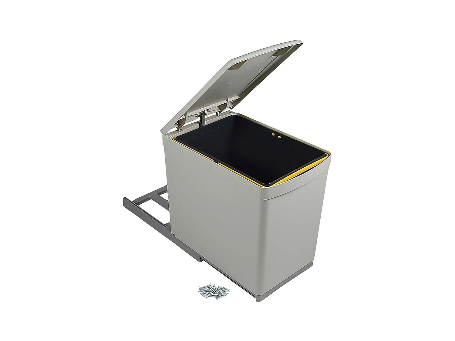 Poubelle de recyclage fixation inférieure et extraction manuelle 16 litres