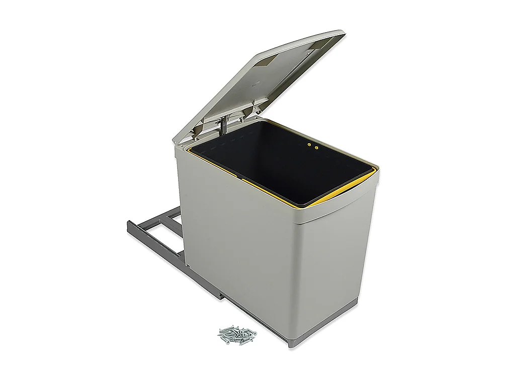 Poubelle de recyclage fixation inférieure et extraction manuelle 16 litres