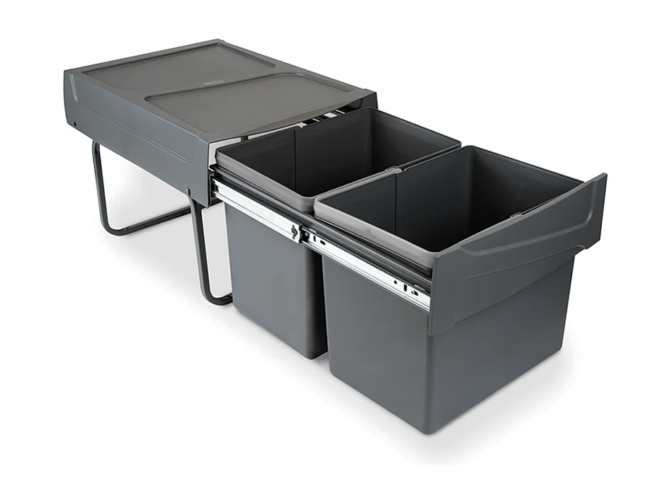 Poubelle de recyclage pour la cuisine 2 bacs de 15 litres Cook