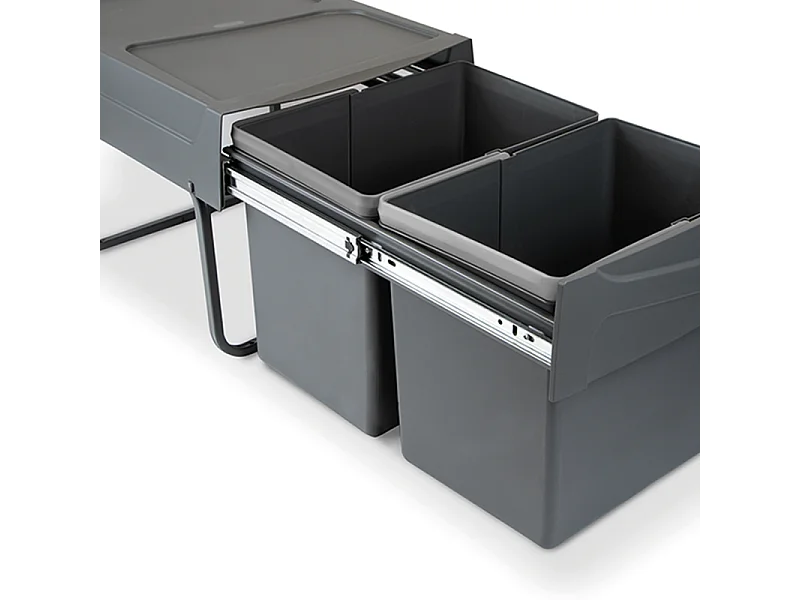 Poubelle de recyclage pour la cuisine 2 bacs de 15 litres Cook