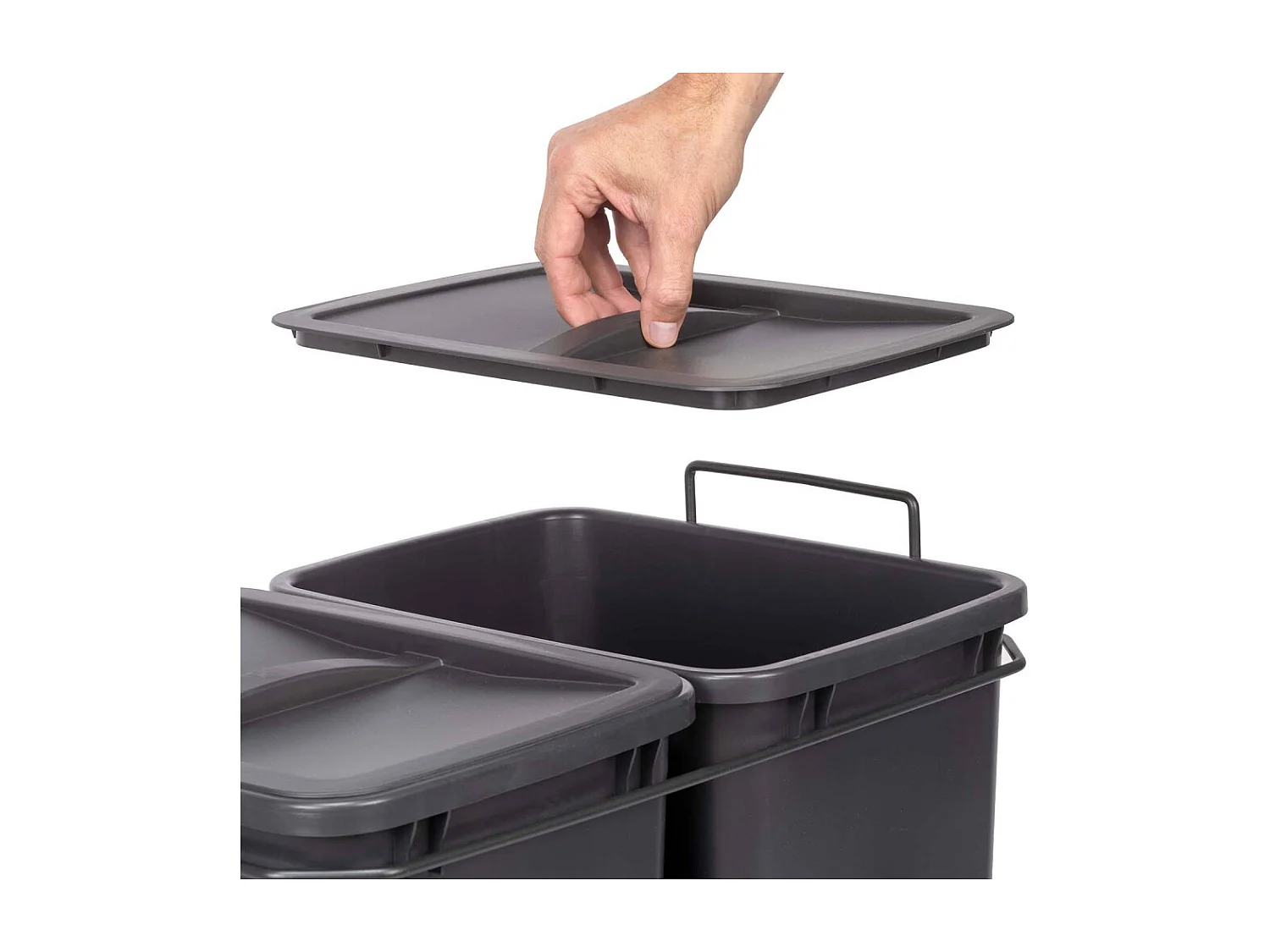 Poubelle de recyclage 2 bacs de 35 L Recycle