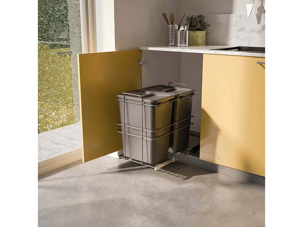 Poubelle de recyclage 2 bacs de 35 L Recycle