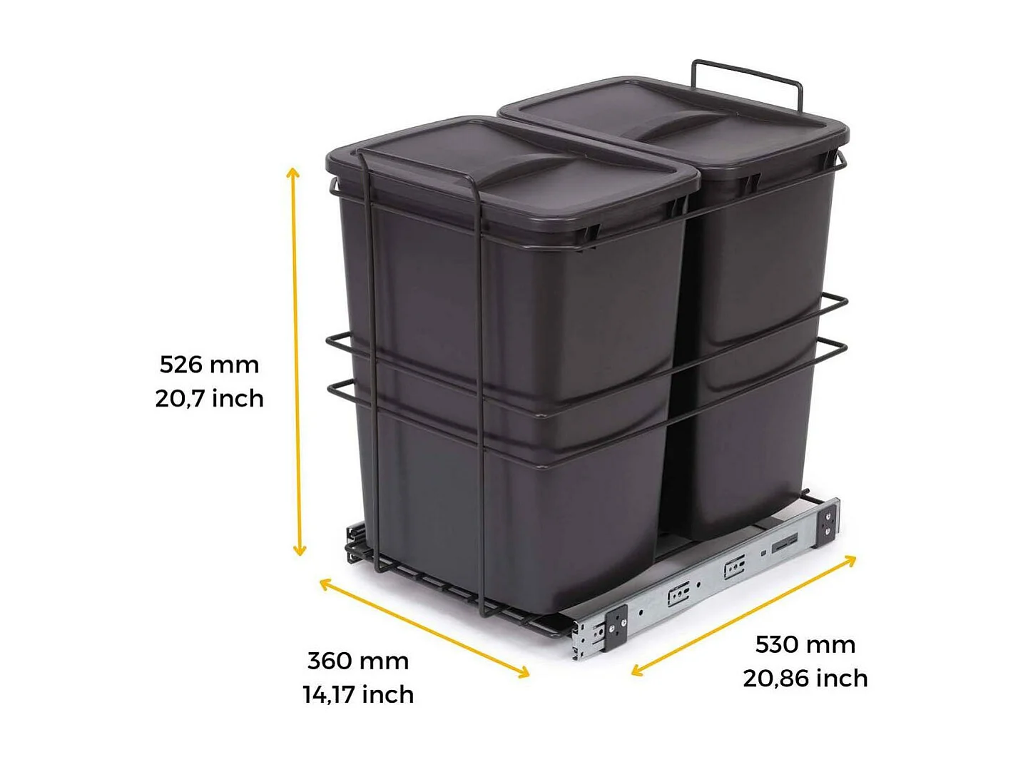 Poubelle de recyclage 2 bacs de 35 L Recycle