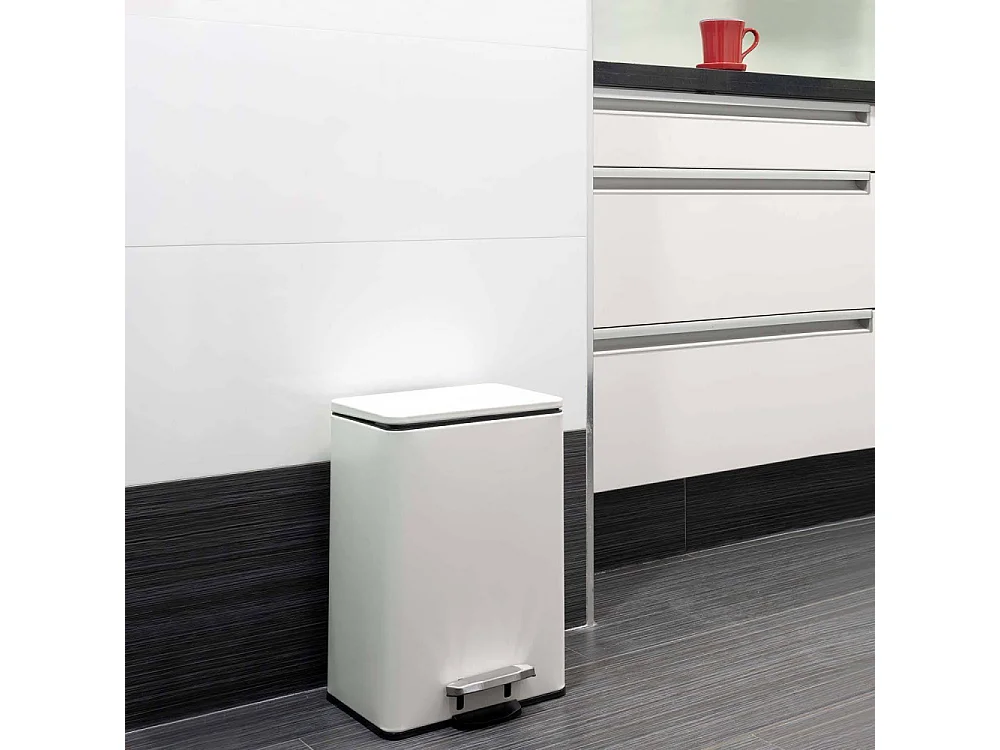 Poubelle de cuisine 12 litres en aluminium ouverture à pédale