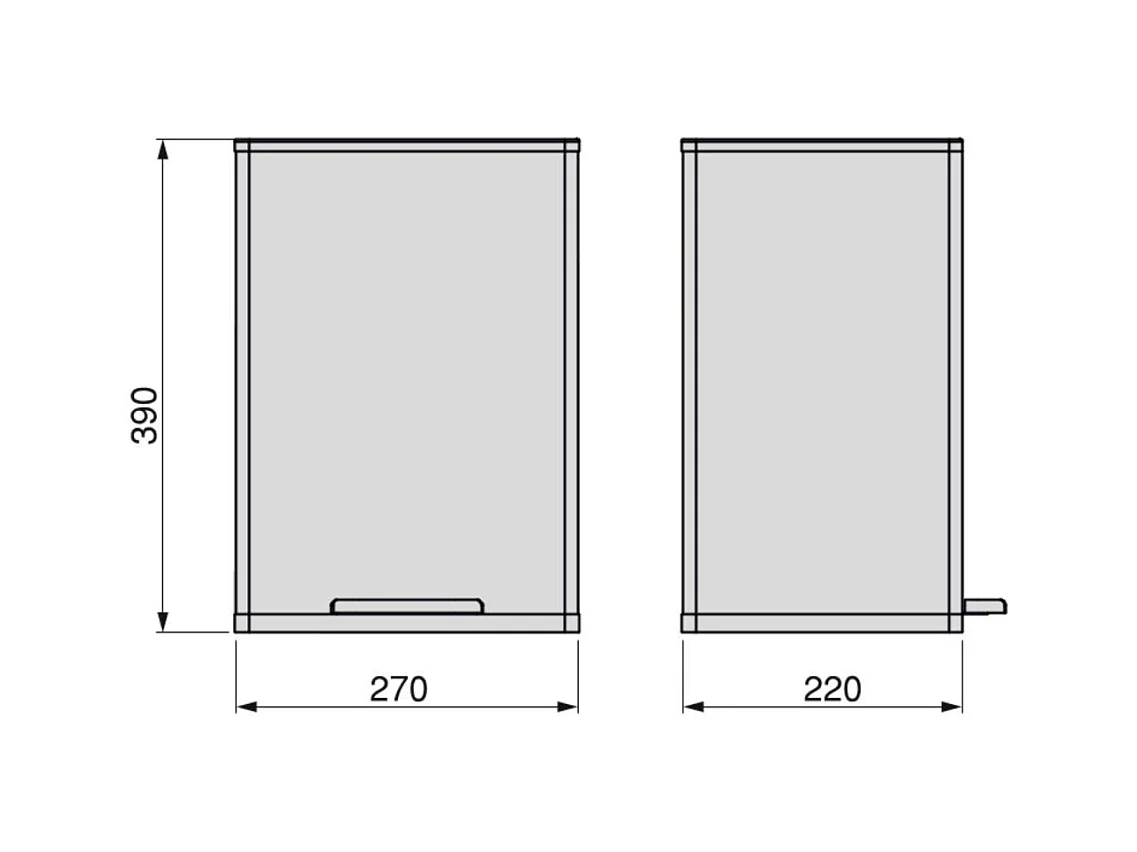 Poubelle de cuisine 12 litres en aluminium ouverture à pédale