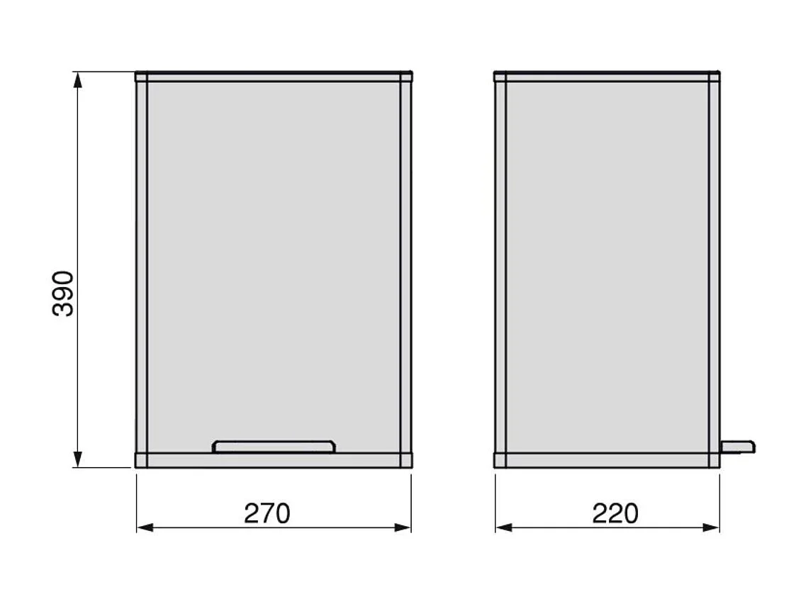 Poubelle de cuisine 12 litres en aluminium ouverture à pédale