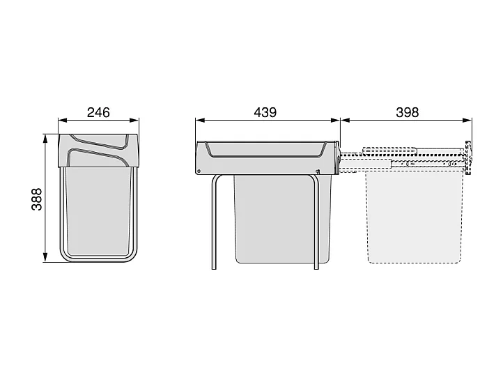 Poubelle de recyclage de cuisine Ben