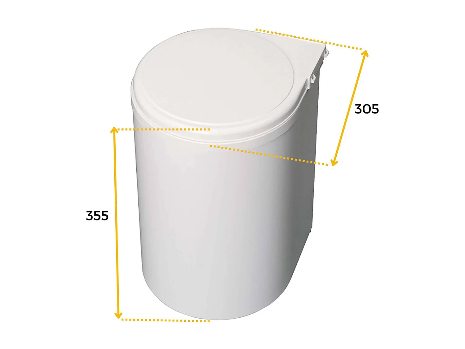 Poubelle de recyclage à fixation sur porte 13 litres