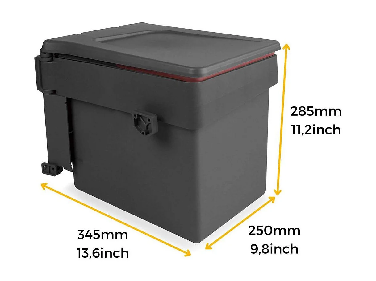 Poubelle de recyclage 15 litres fixation sur porte Recycle