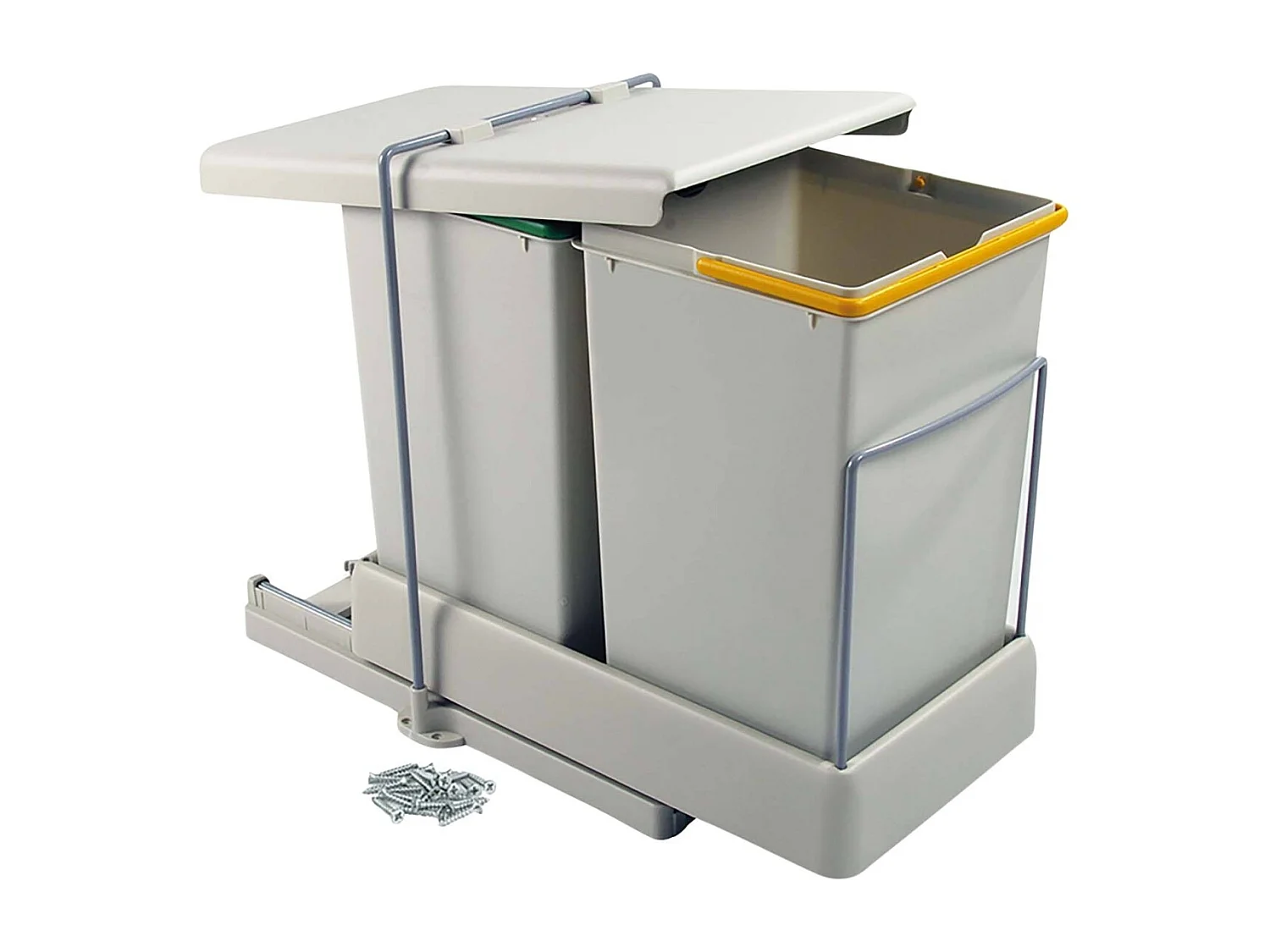 Poubelle de recyclage extraction automatique  2 conteneurs de 14 litres