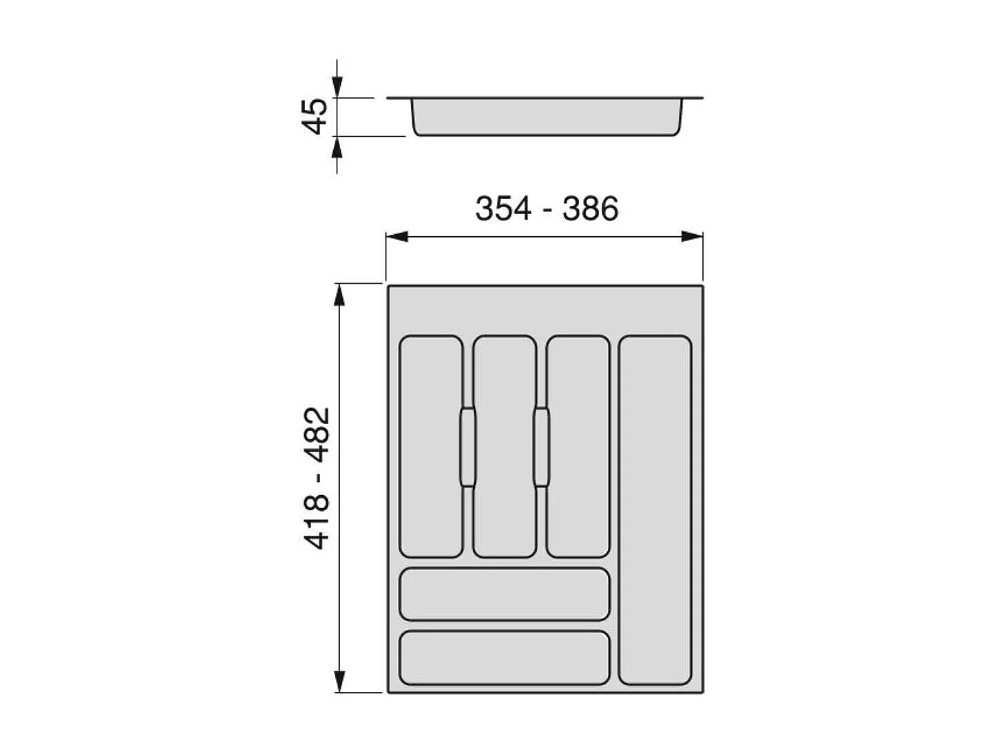 Range-couvert pour tiroir Optima Universal Pour tiroir de 40 cm