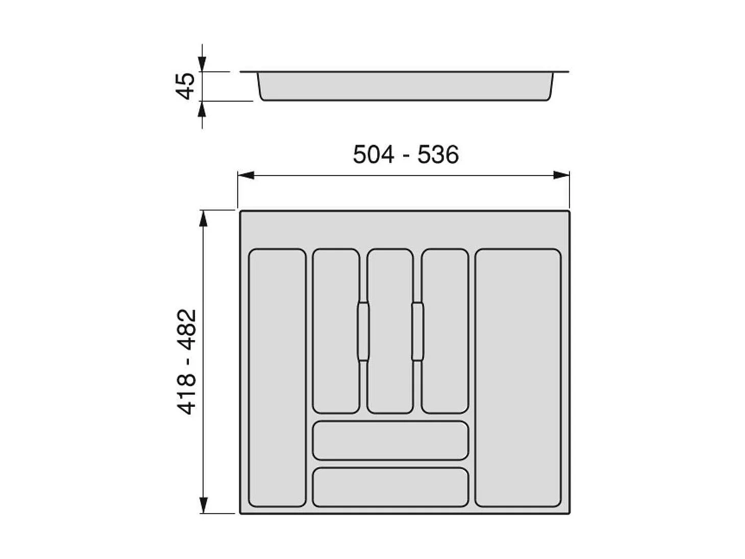 Range-couvert pour tiroir Optima Universal Pour tiroir de 60 cm
