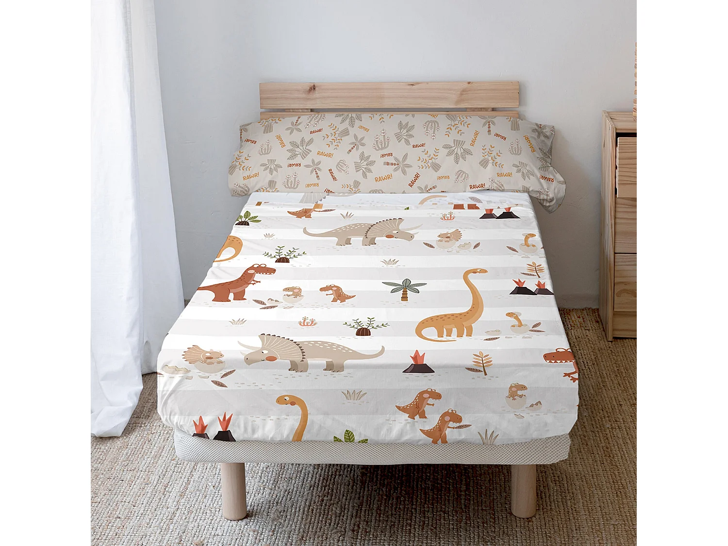 Jogo de Lençóis de 2 peças 160x270 cm (Cama 80/90) Dino family