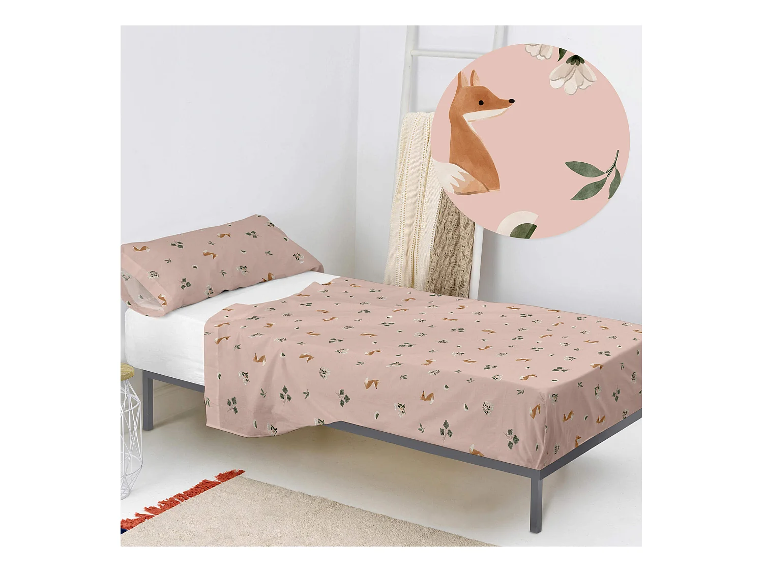 Parure de lit 2 pièces 180x270 cm (Lit 105) Fox forest