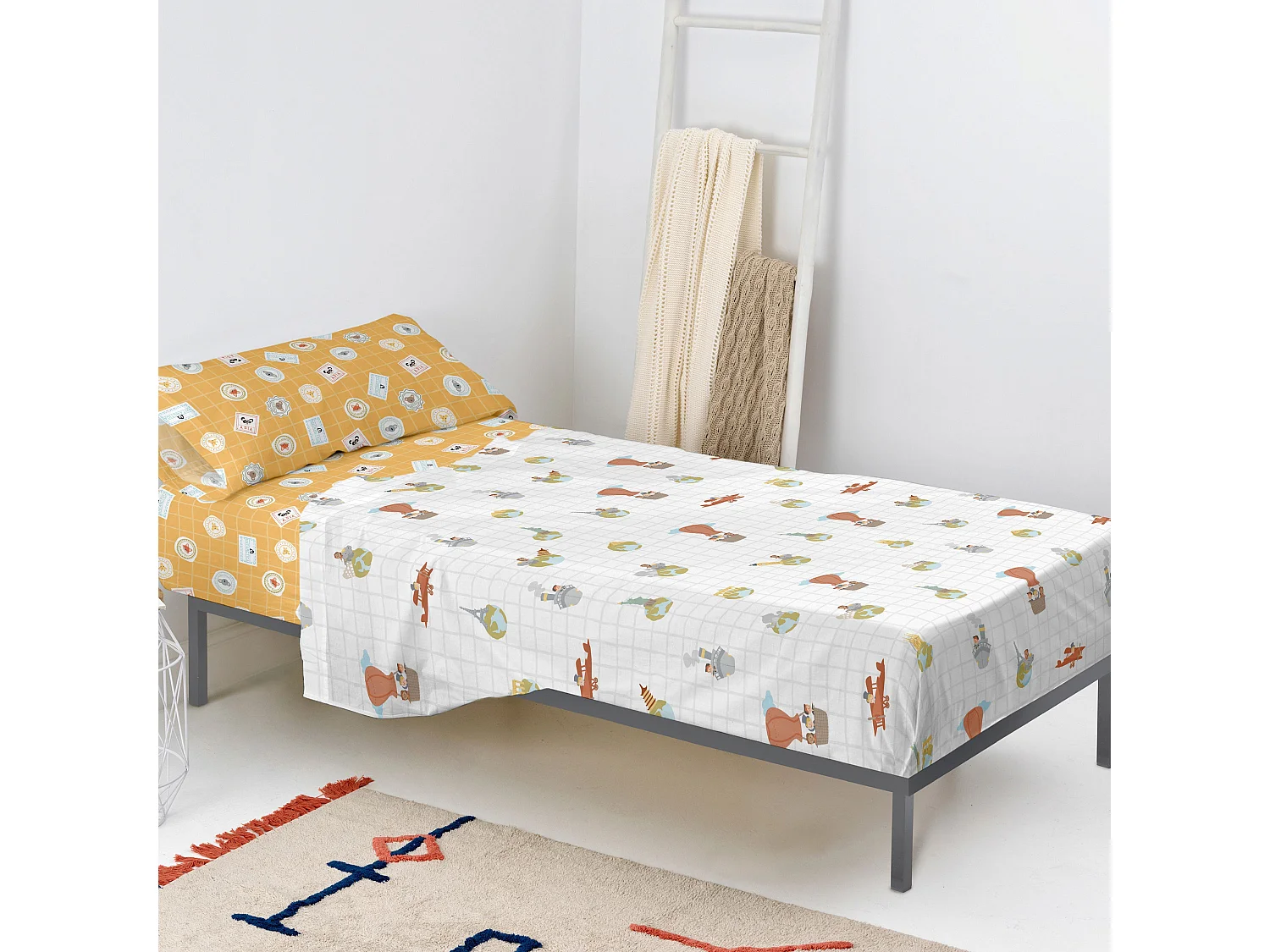 Parure de lit 2 pièces 180x270 cm (Lit 105) World trip