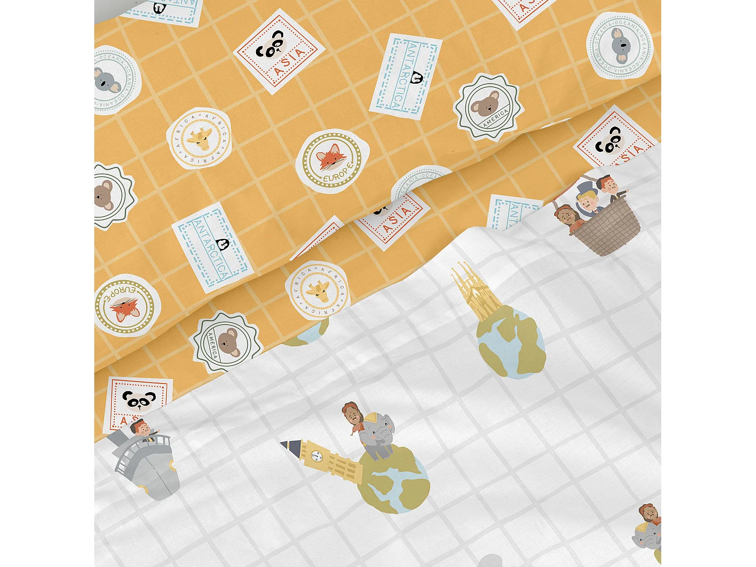 Parure de lit 2 pièces 180x270 cm (Lit 105) World trip