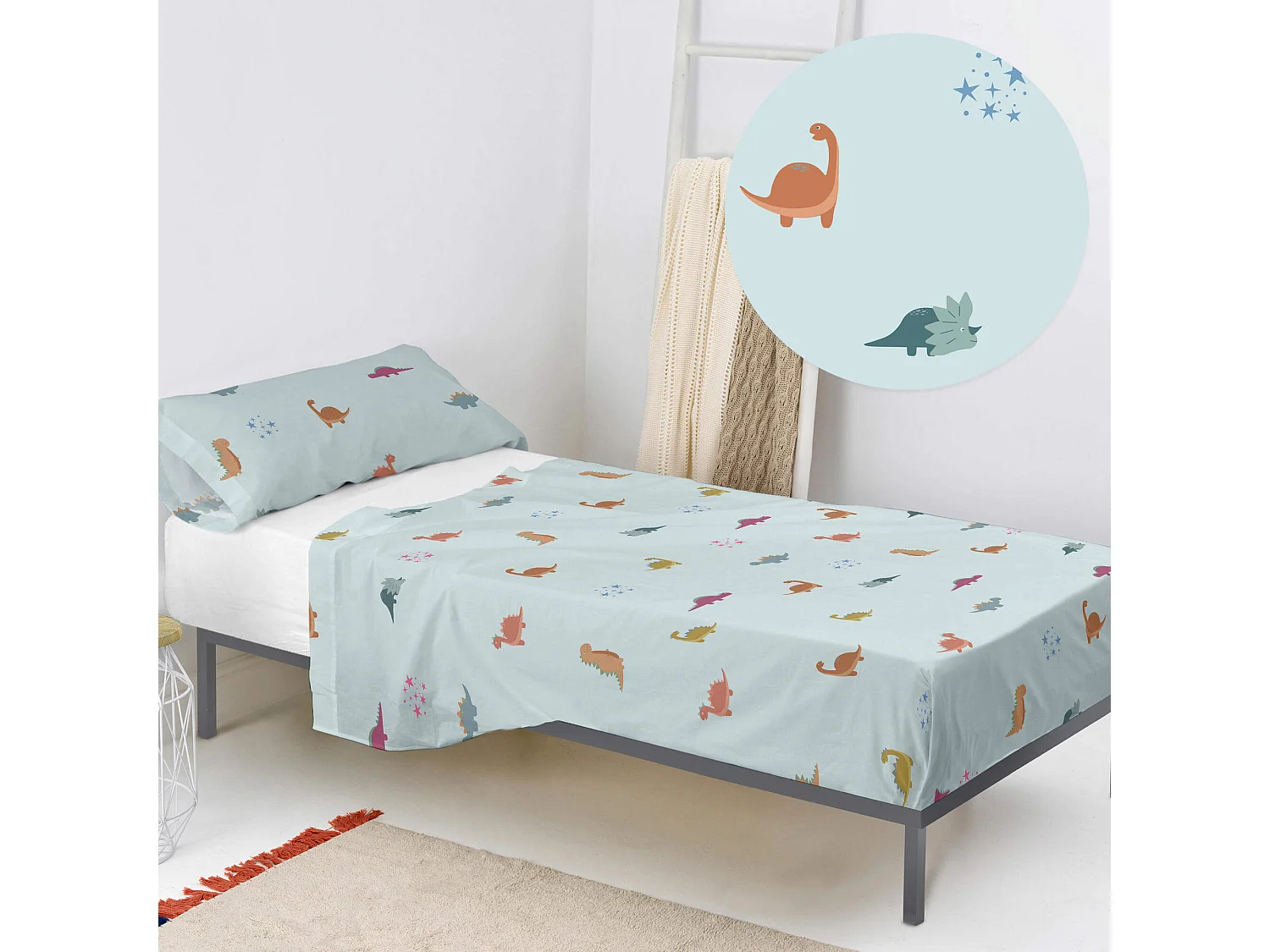 Lakenset 2-delig 180x270 cm (Bed 105) Mini dinosaur