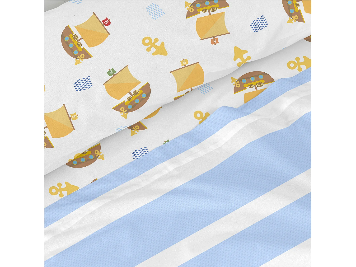 Juego de sábanas 2 piezas 180x270 cm (Cama 105) Pirate ship