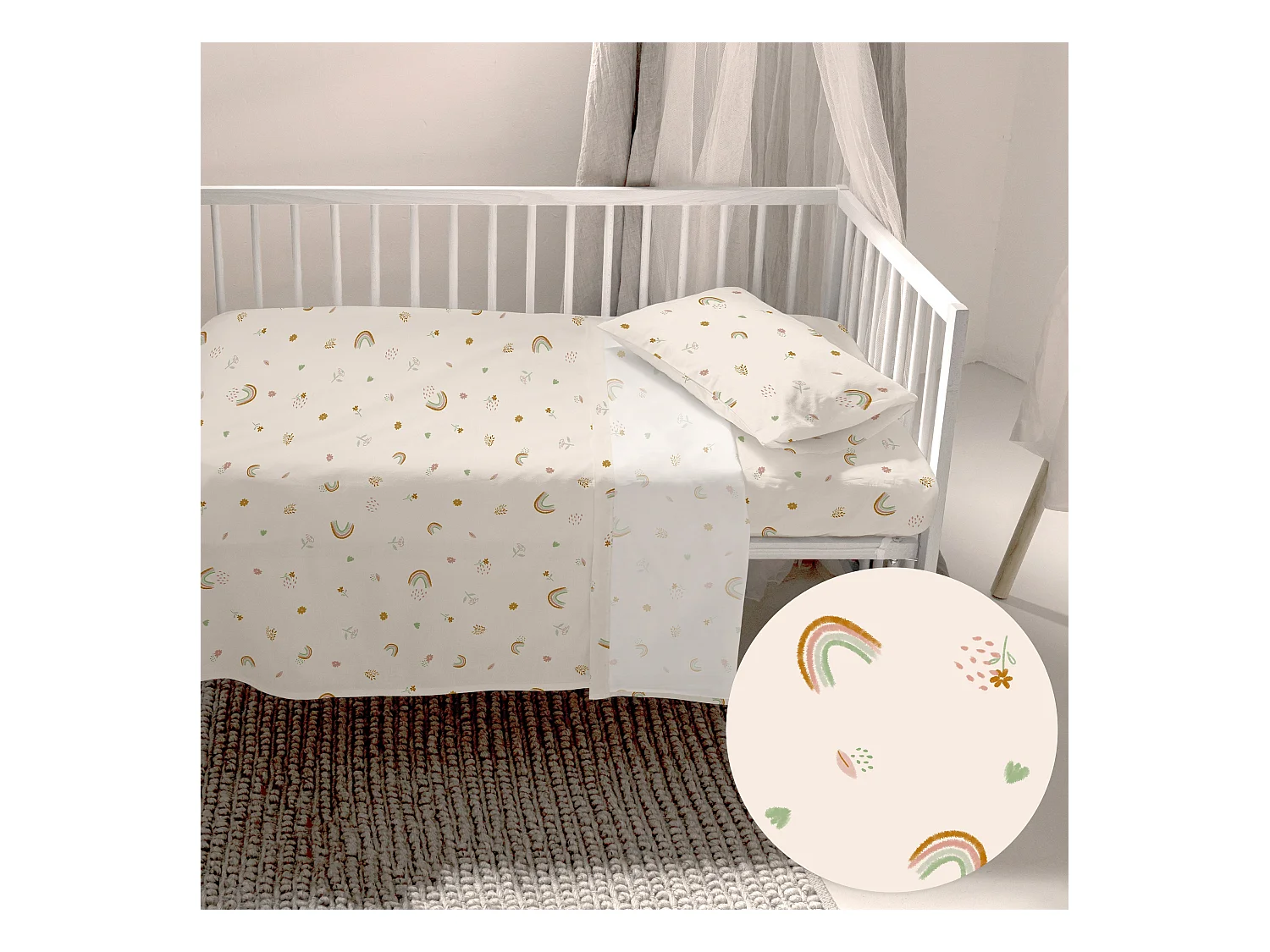 Juego de sábanas 2 piezas 100x130 cm (Cuna) Iris