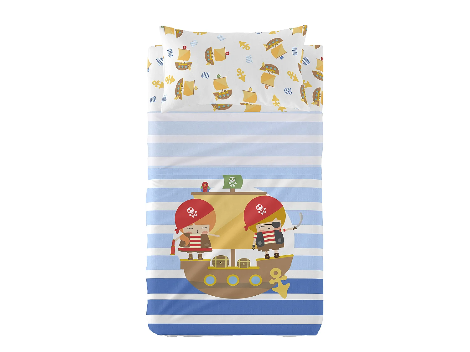 Parure de lit 2 pièces 100x130 cm (Berceau) Pirate ship
