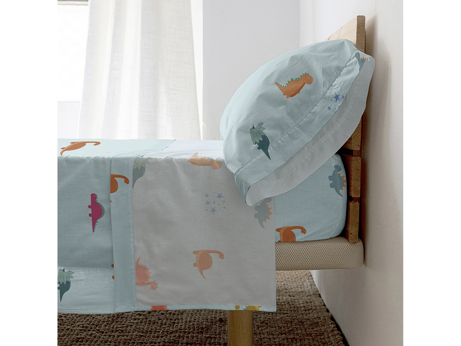 Parure de lit 2 pièces 160x270 cm (Lit 80/90) Mini dinosaur