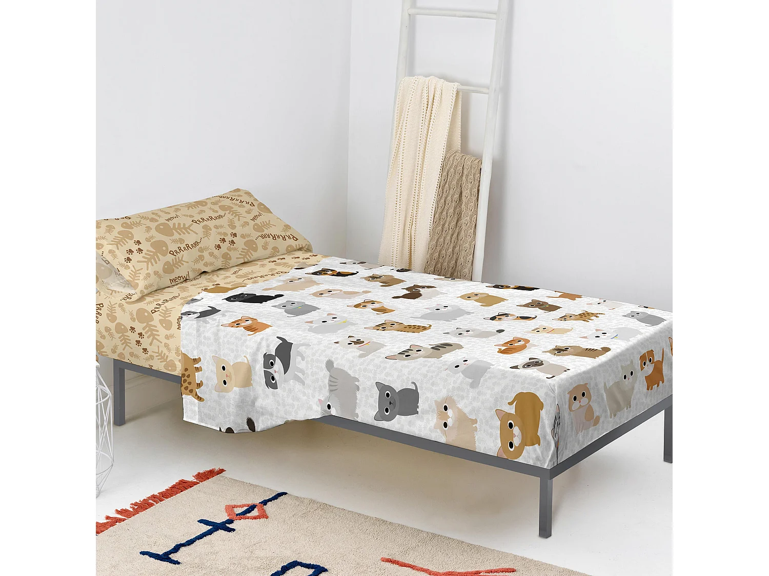 Jogo de Lençóis de 2 peças 160x270 cm (Cama 80/90) Cats