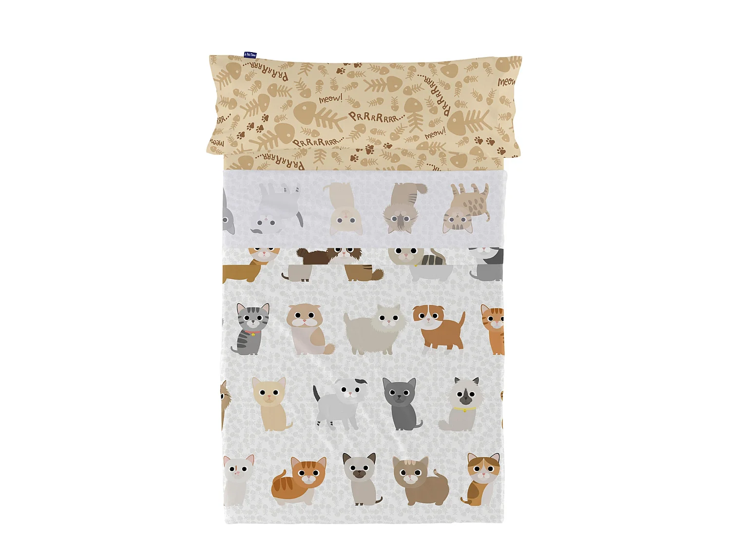 Jogo de Lençóis de 2 peças 160x270 cm (Cama 80/90) Cats