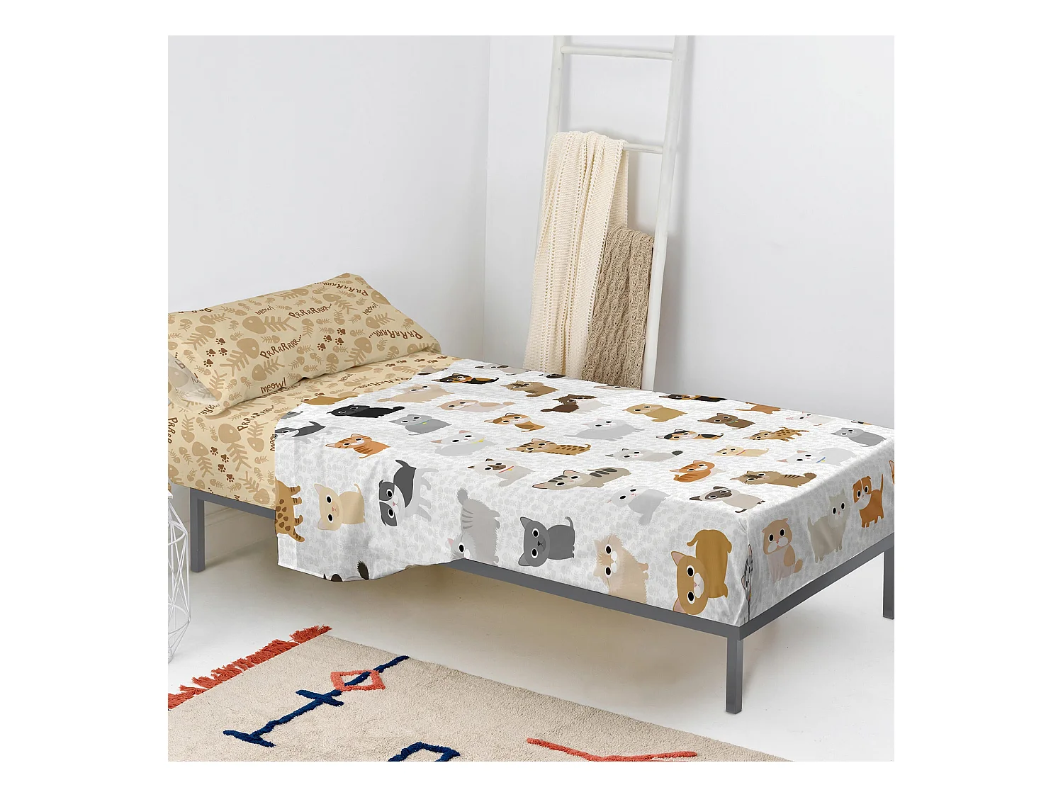 Juego de sábanas 2 piezas 180x270 cm (Cama 105) Cats