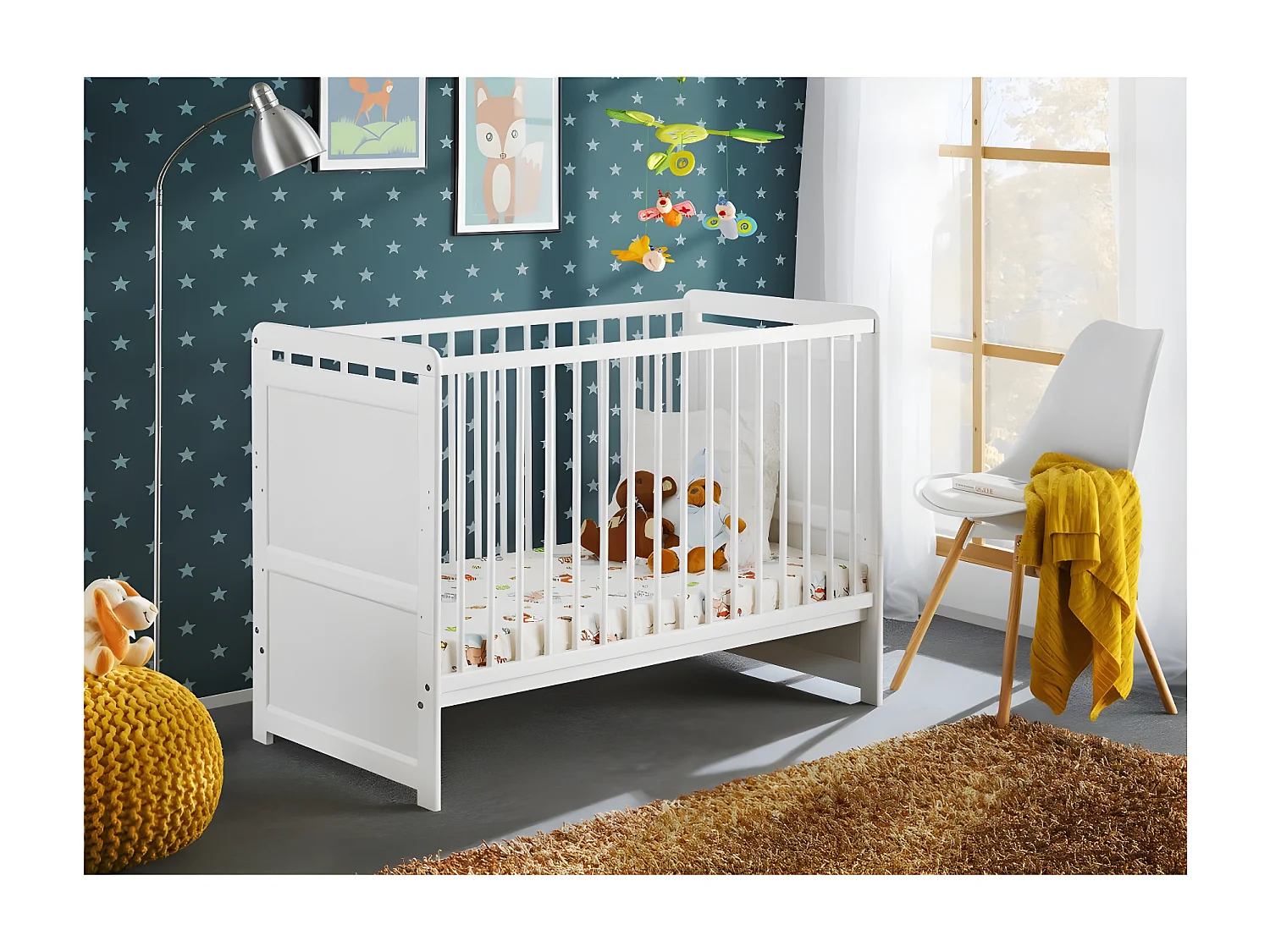 Łóżeczko dziecięce TYMEK 120x60 biały mat