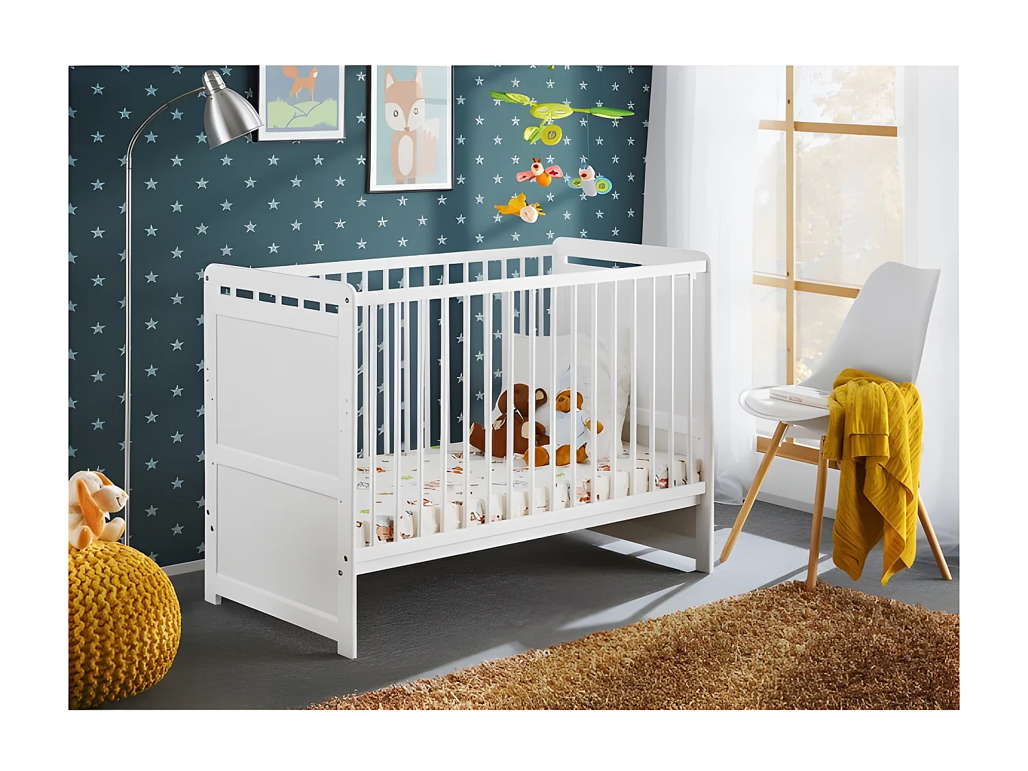 Łóżeczko dziecięce TYMEK 120x60 biały mat