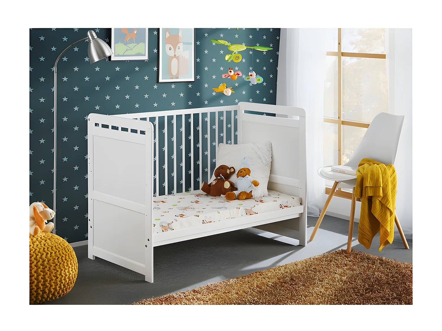 Łóżeczko dziecięce TYMEK 120x60 biały mat