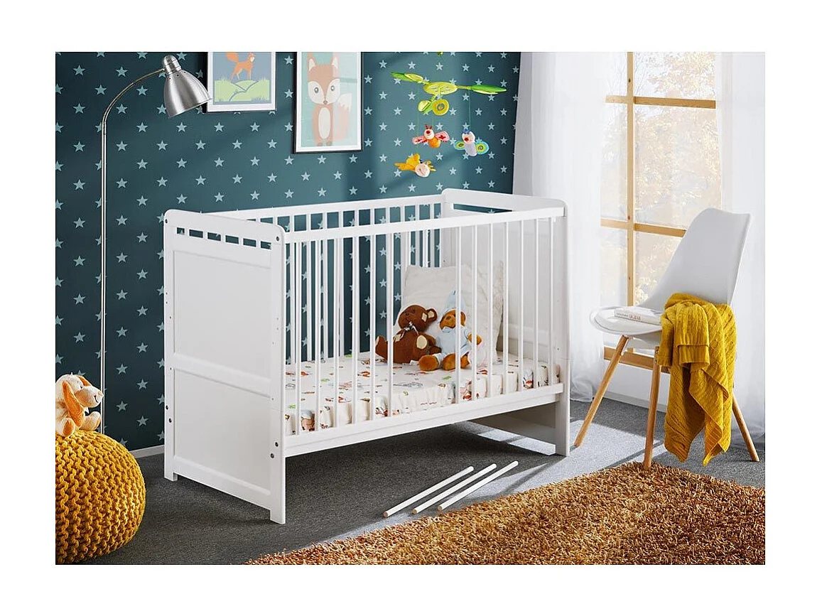 Lit Bébé "Tymek" 60x120cm Blanc