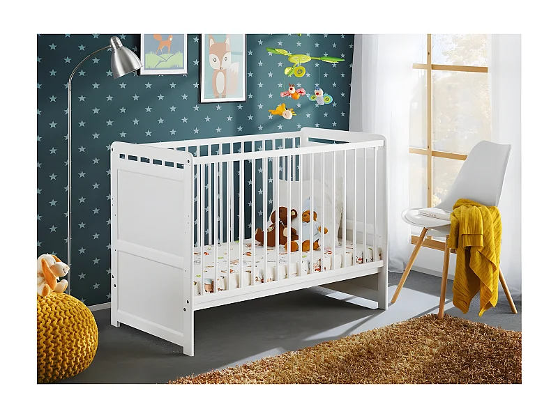 Lit Bébé "Tymek" 60x120cm Blanc