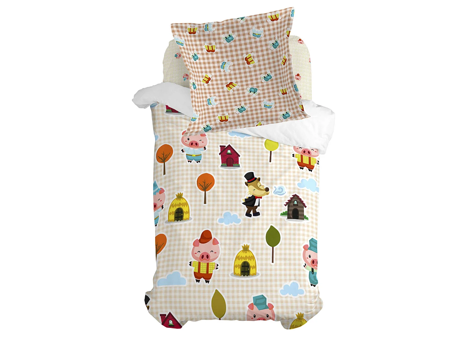 Federa per cuscino 80x80 cm Piggys vichy