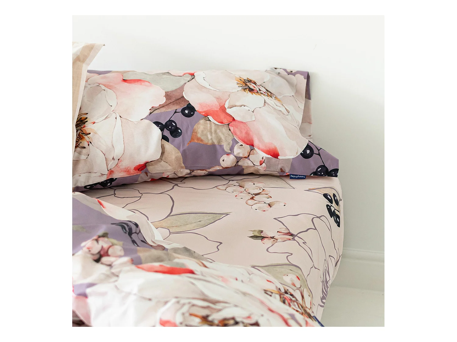 Taie d'oreiller 45x125 cm (Lit 105) White peonies