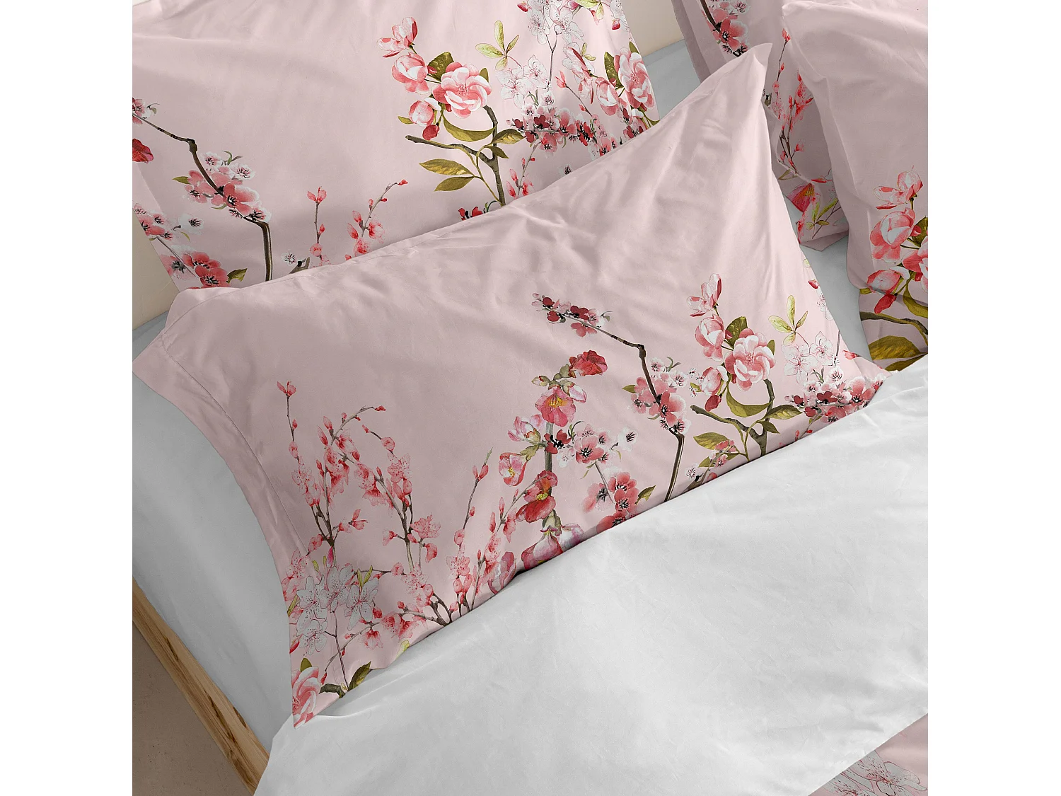 Taie d'oreiller 80x80 cm Chinoiserie rose