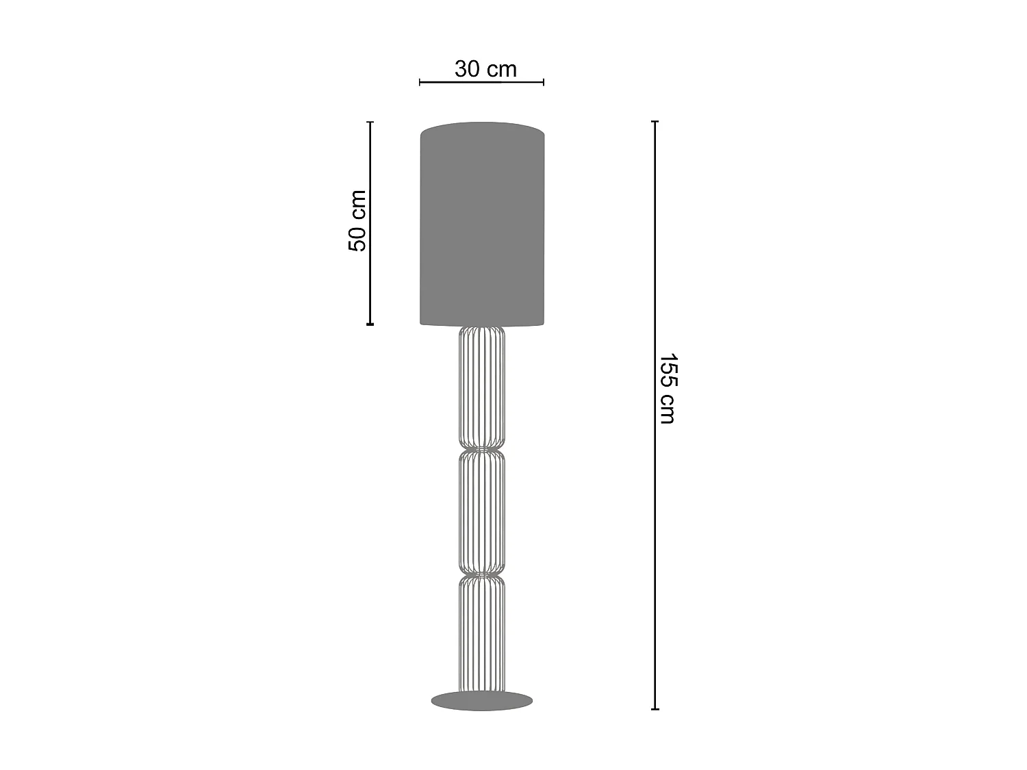 Lampadaire TOSEL ,métal,Doré ,H155xD30xP30cm