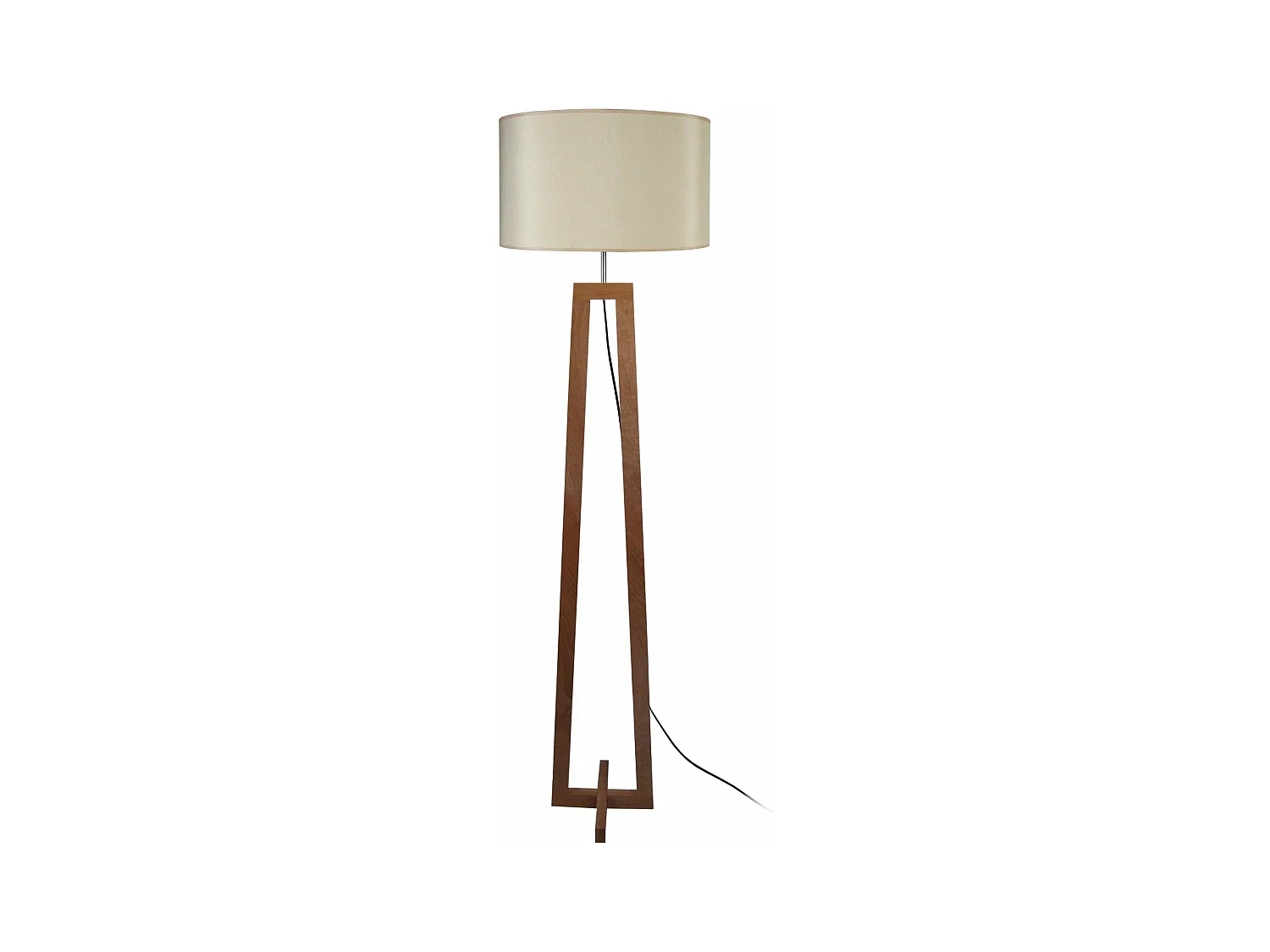 Lampadaire colonne bois  foncé,beige 156 cm.