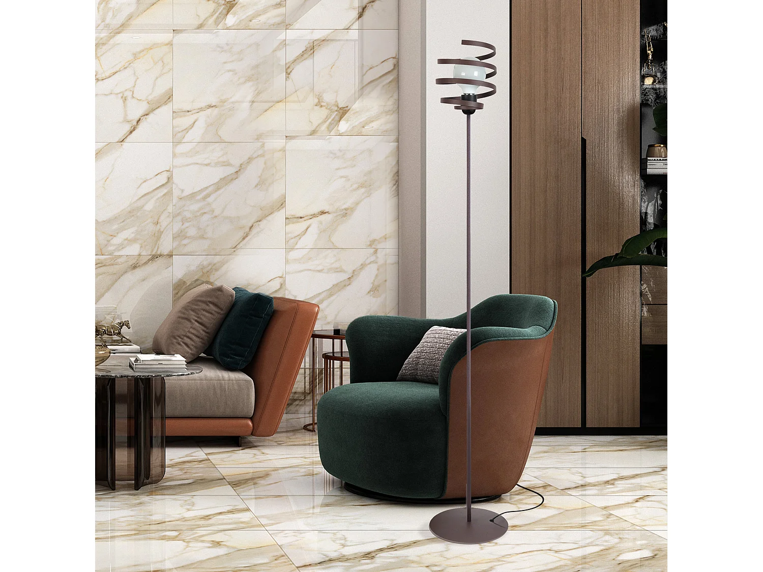 Lampadaire TOSEL ,métal,Violet ,H160xD25xP25cm