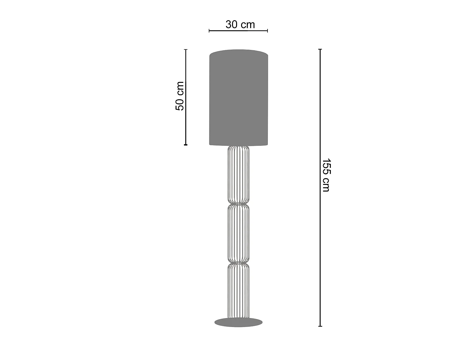 Candeeiro de Pé TOSEL CARDIFF tecido prateleira cobre D40 x  H155  cm